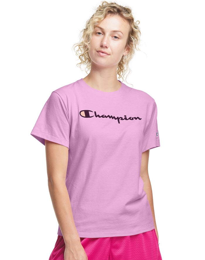 Champion Dame T-Shirts Lyserød - Classic - Danmark HMK-719263